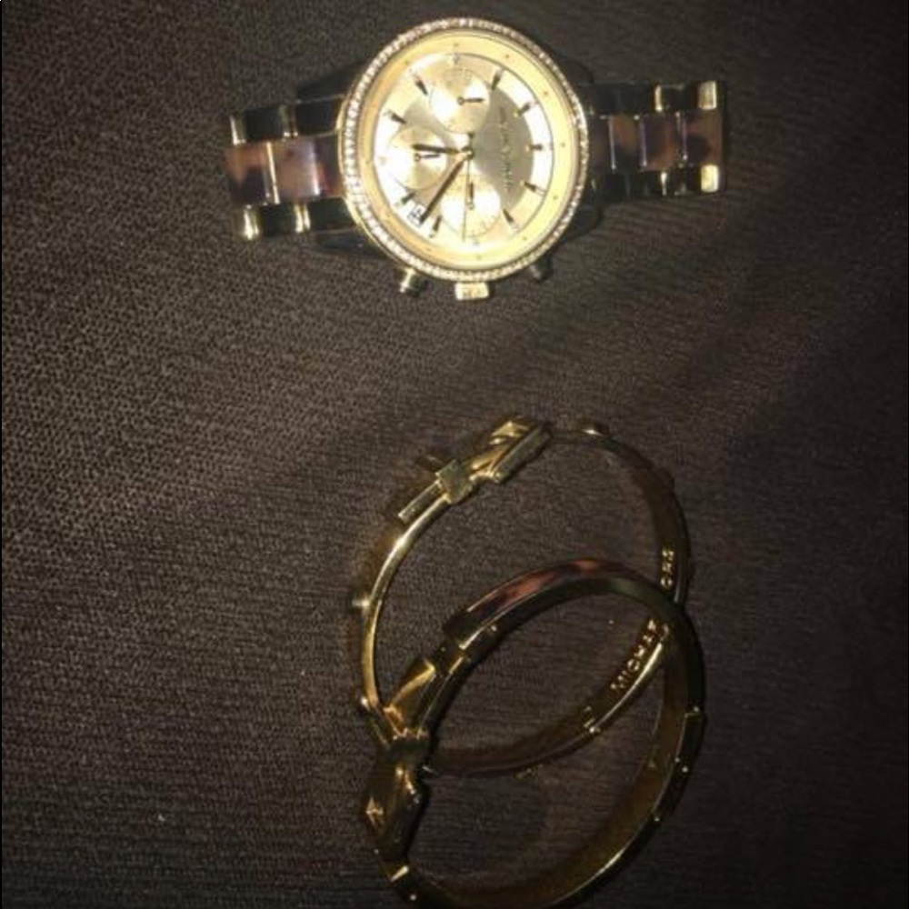 Michael Kors watch and bangles